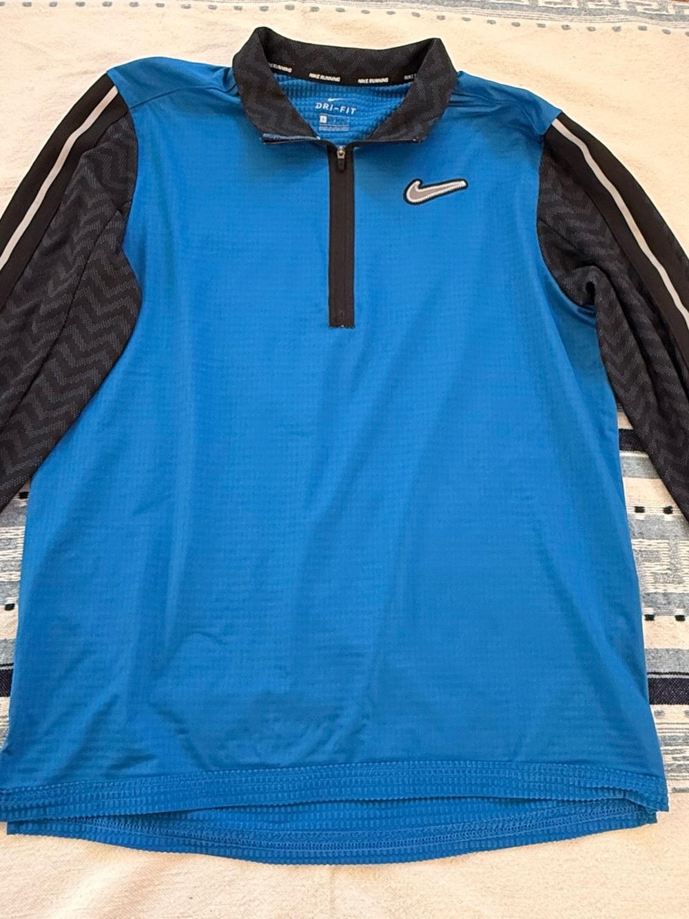 Nike Dri-FIT Blue and Black Quarter-Zip Pullover